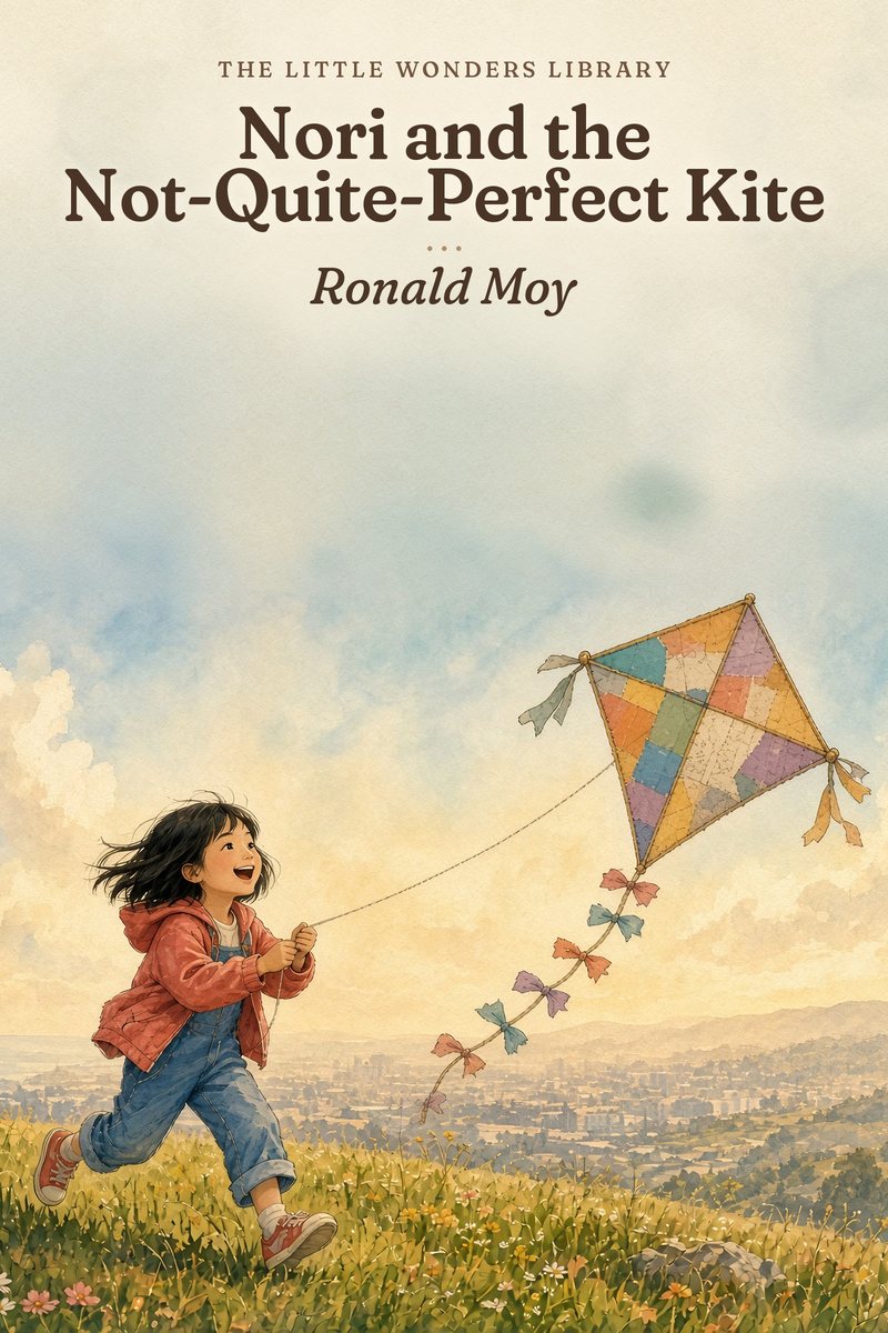 Cover art for Nori and the Not-Quite-Perfect Kite, a picture book in the works by Ronald Moy